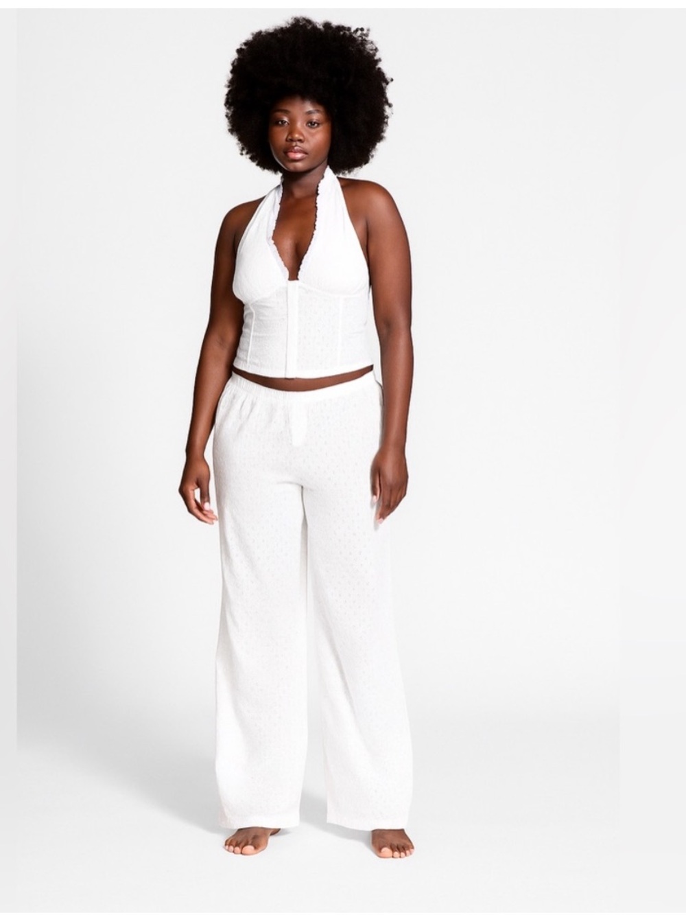 Pink by Frankie’s Bikini Pants Gabriela in White Eyelet